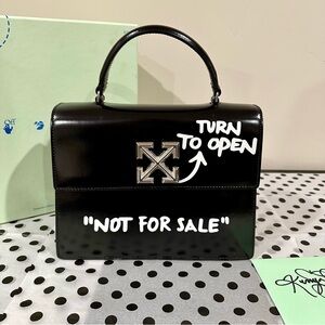 Off-White Virgil Abloh Jitney 2.8 “Not For Sale” Top Handle Bag – Black